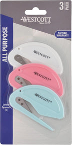 Westcott 00501 All Purpose Compact Letter Opener 3pk