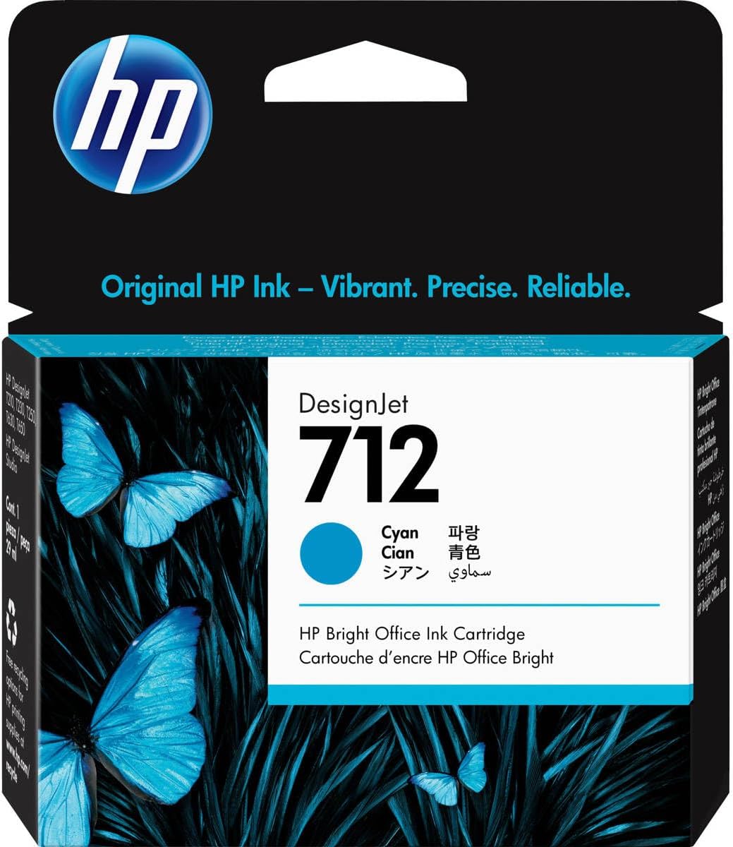 HP 712 Cyan DesignJet Ink Cartridge - 29ml
