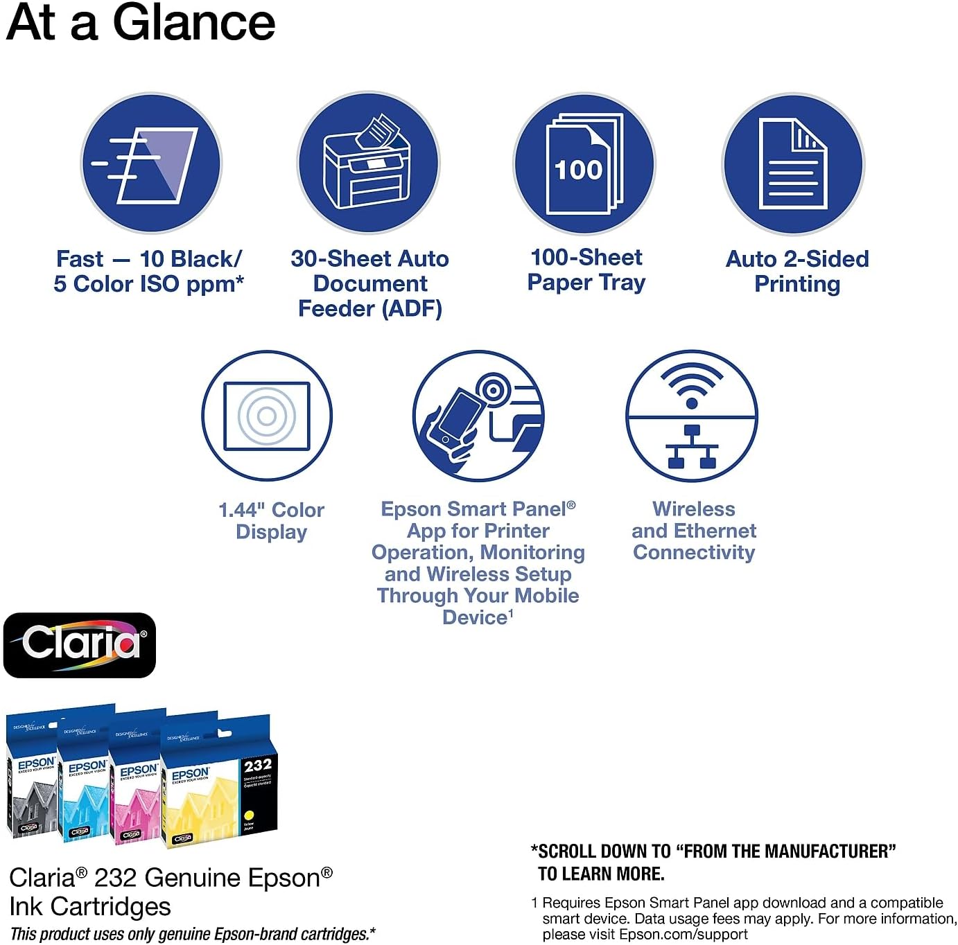 Epson C11CK63201 Workforce WF-2930 Wireless All-in-One Printer