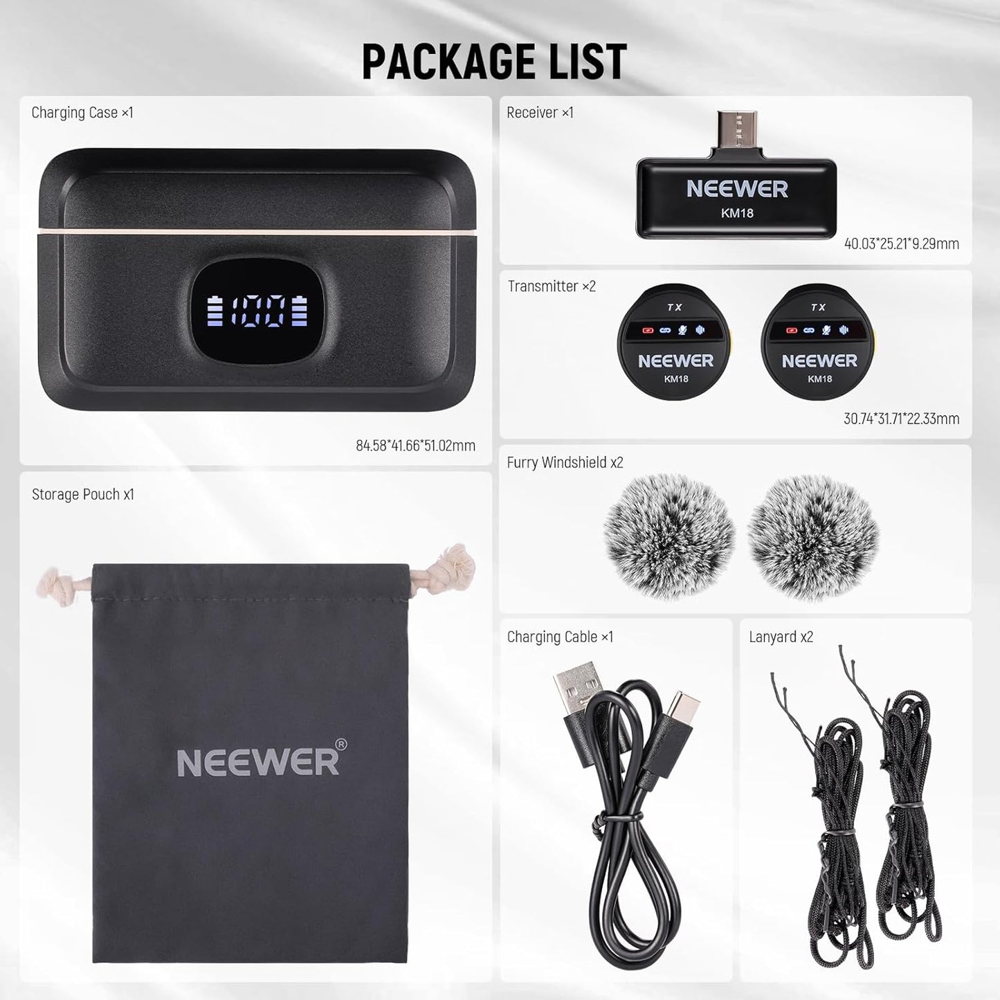 Neewer KM18 USB C Wireless Lavalier Microphone