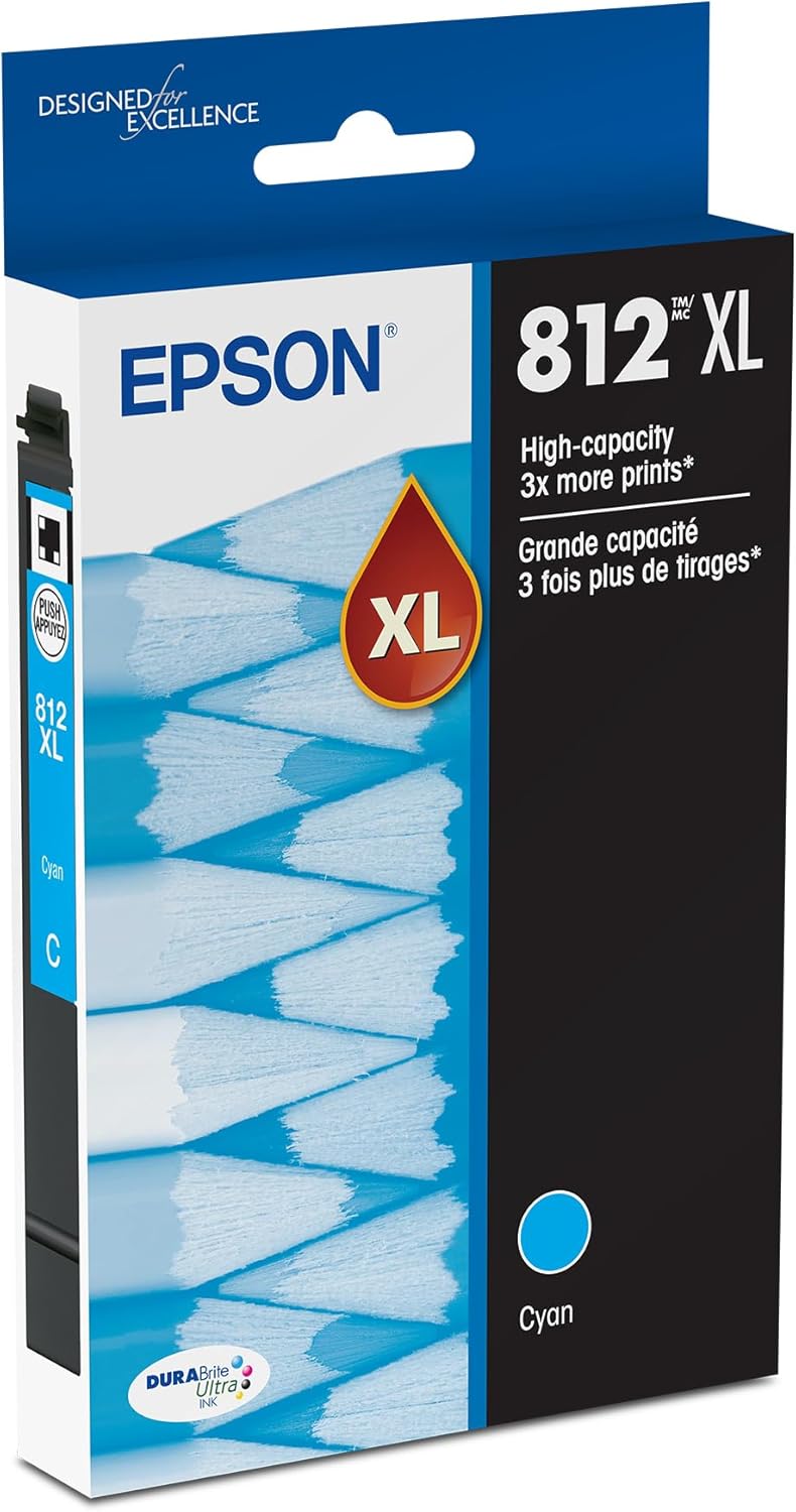 Epson T812XL220-S 812 Cyan High Capacity Ink Cartridge — main product image