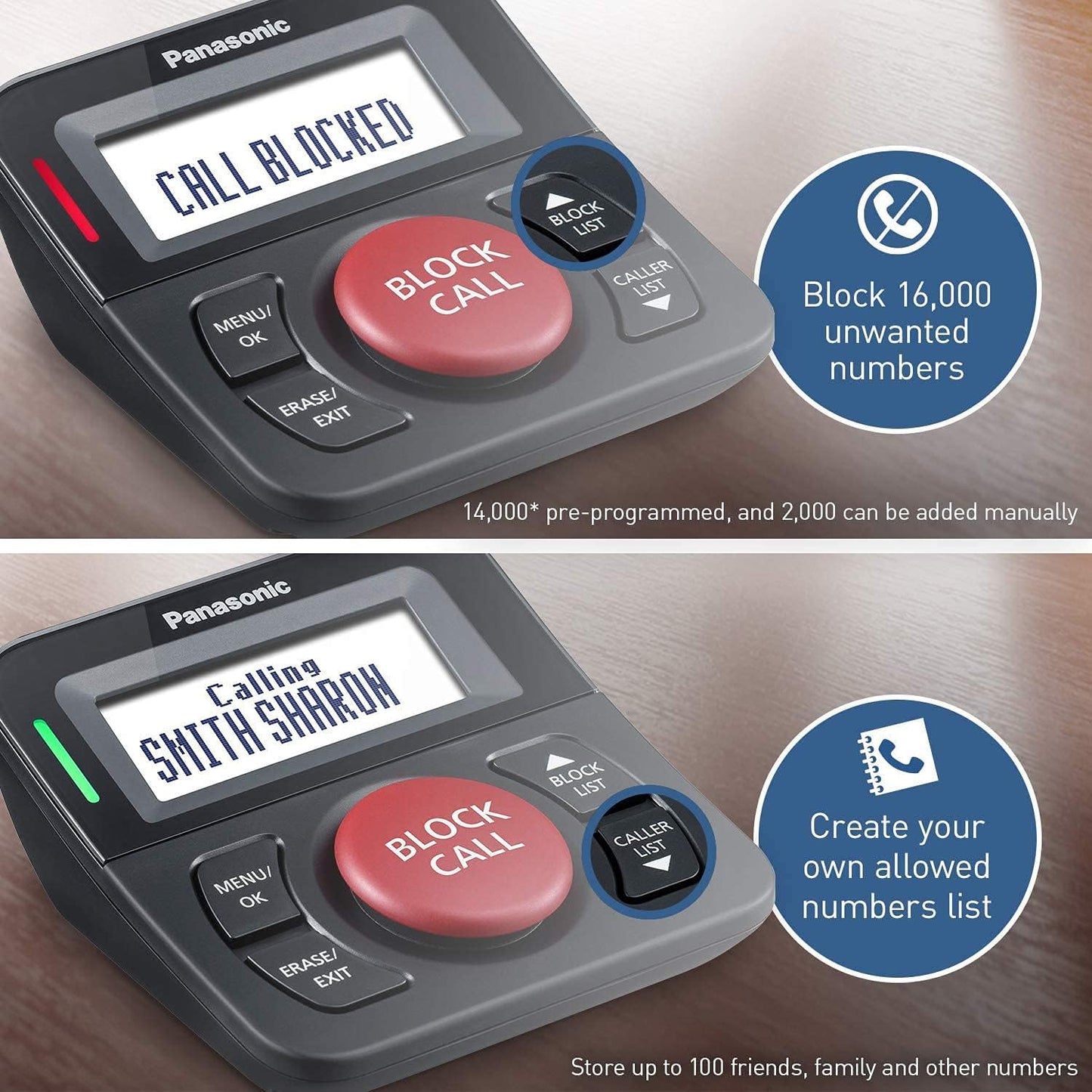 Panasonic Call Blocker KX-TGA760B for Landline Phones