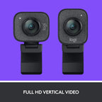 Logitech 960-001286 StreamCam 1080P HD 60fps Webcam (Renewed)
