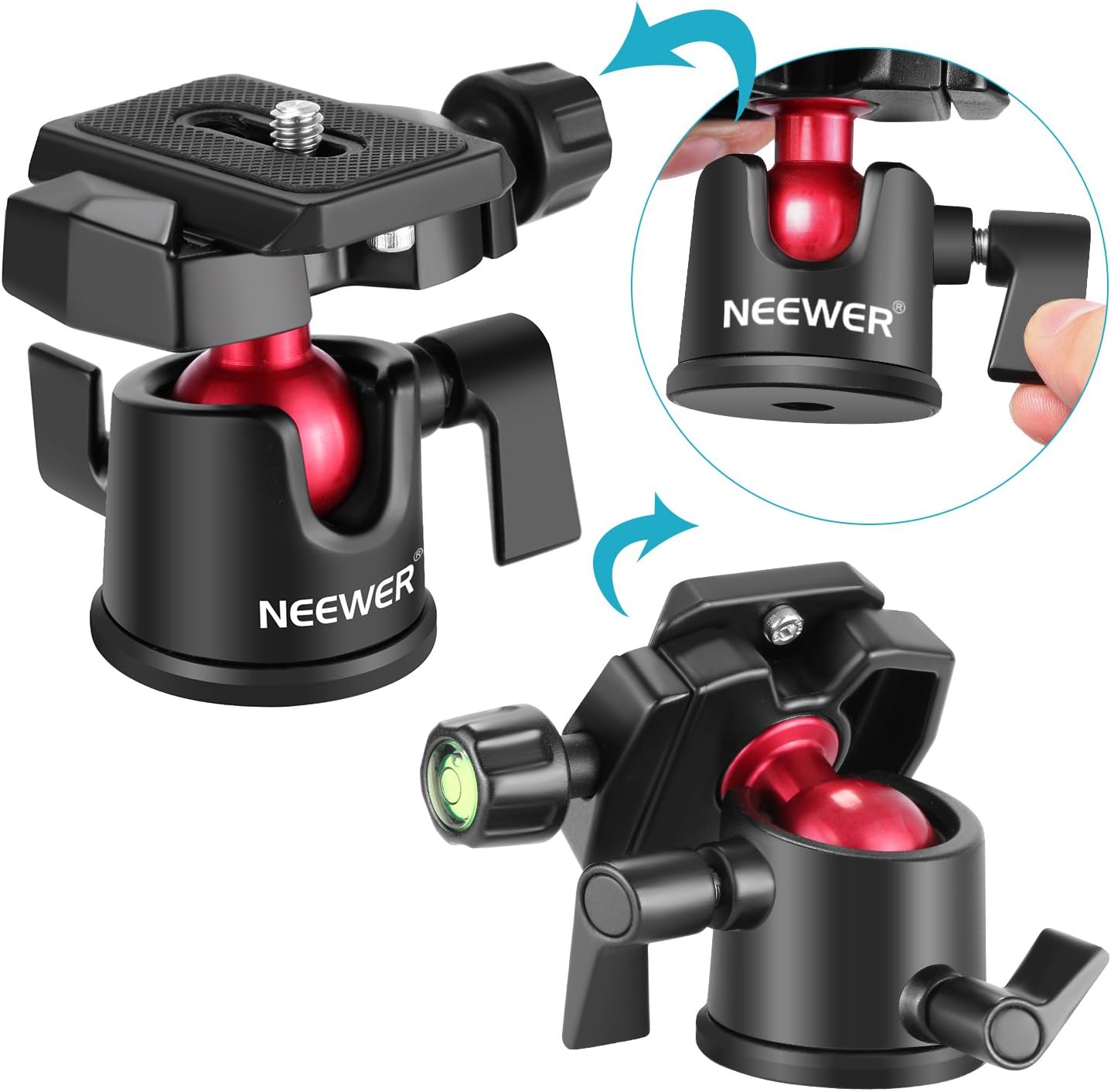 Neewer 10090348 Camera Tripod Ball Head with Quick Plate