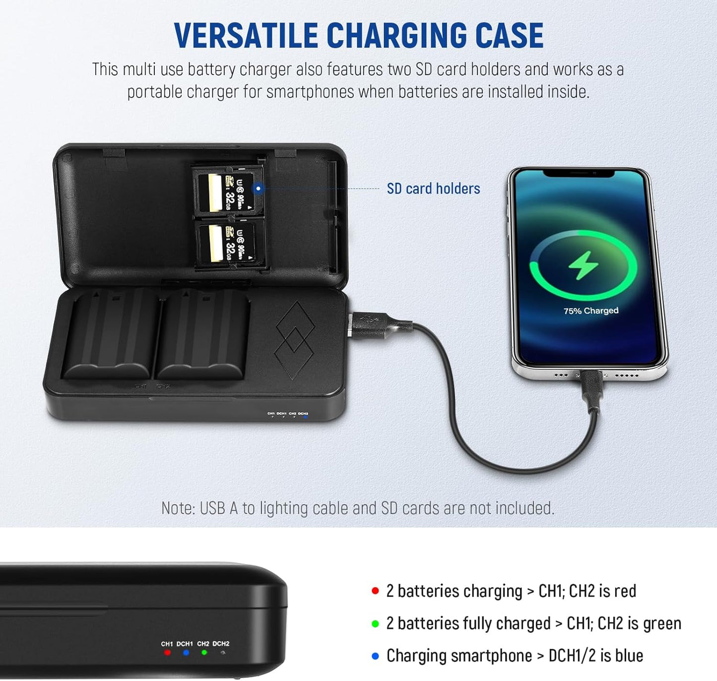 Neewer EN-EL15c 2-Pack Replacement Batteries Charger