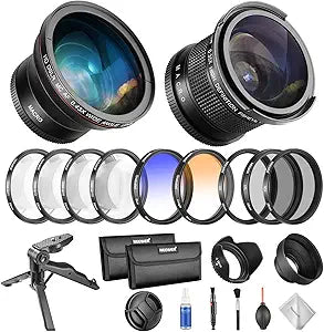 Neewer 10094167 58mm Camera Lens Filter Set - Fisheye & Wide Angle