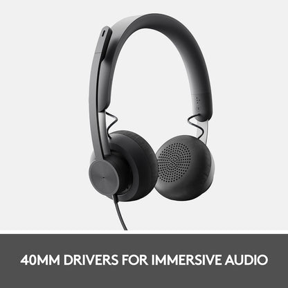 Logitech 981-001229 Zone 750 Wired Headset Noise Cancelling Mic
