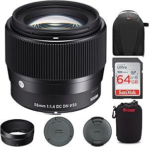 Sigma 56mm f/1.4 DC DN Canon EF-M Lens Bundle