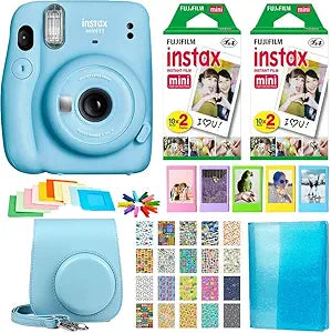 Fujifilm Instax Mini 11 Sky Blue Bundle with Film & Case