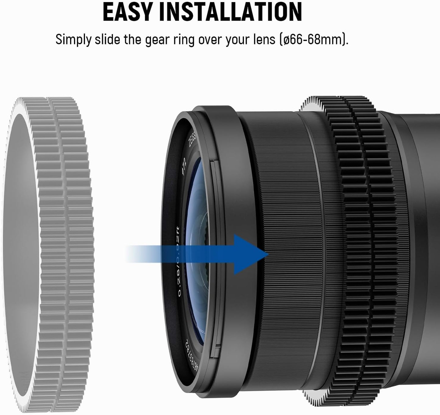 Neewer PG008 0.8 MOD Follow Focus Gear Ring 66-68mm Lens