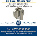 GE WB03X29300 Range Surface Burner Knob