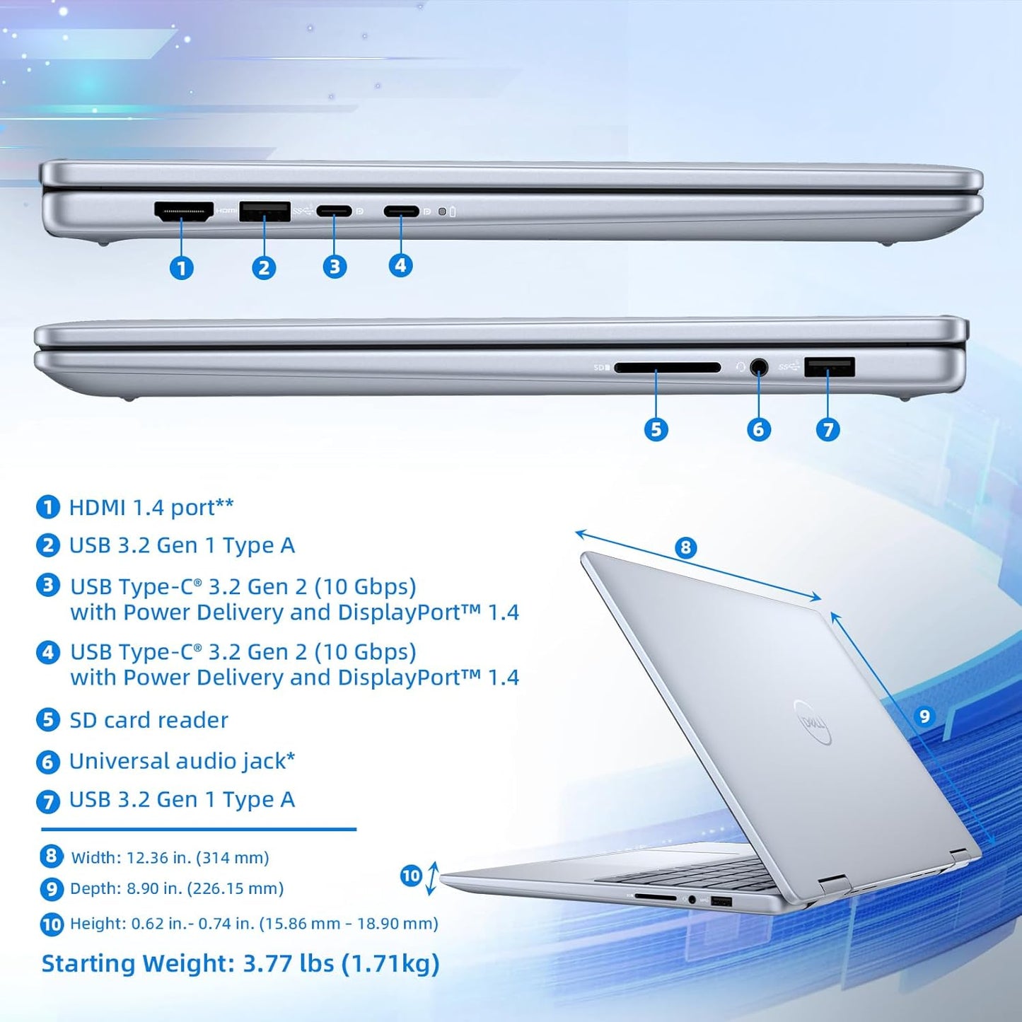 Dell Inspiron 7440 2-in-1 Touchscreen Laptop - 14" FHD+