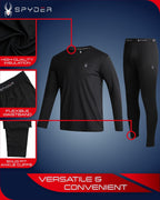 Spyder Thermal Underwear Set - Men's 4-Piece Fleece Lined