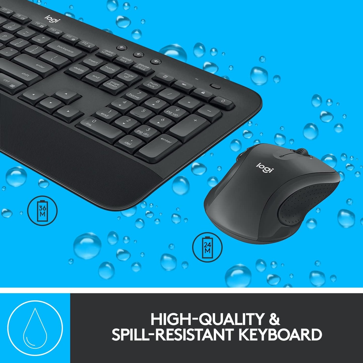 Logitech MK545 Advanced Wireless Keyboard and Mouse (Renewed)