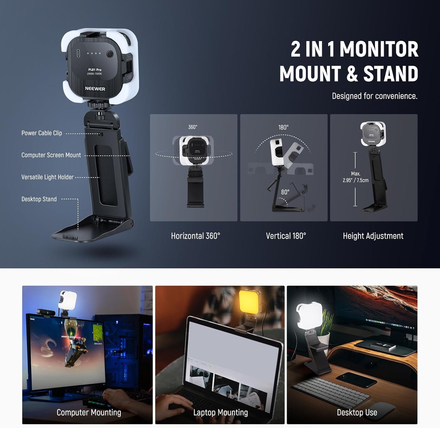 Neewer 10102594 LED Streaming Light Webcam