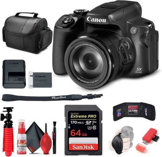 Canon SX70 HS 4K Digital Camera 65x Zoom (Renewed)