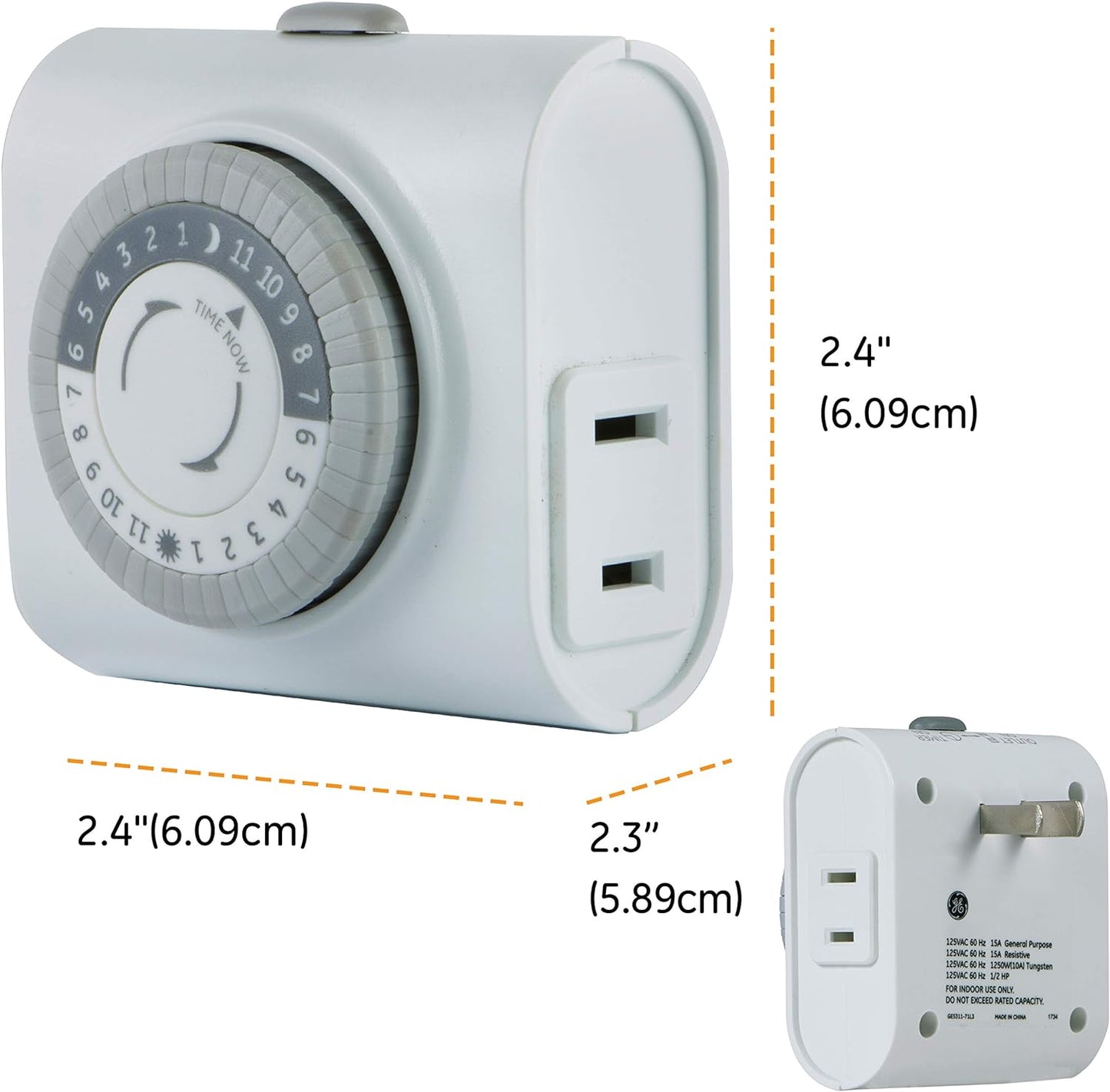 GE 44801 24-Hour Indoor Plug-In Outlet Timer 3-Pack