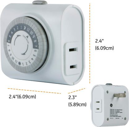 GE 44801 24-Hour Indoor Plug-In Outlet Timer 3-Pack