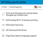 HP 5A0S1A#B1H OfficeJet Pro 9110b Wireless Color Inkjet Printer