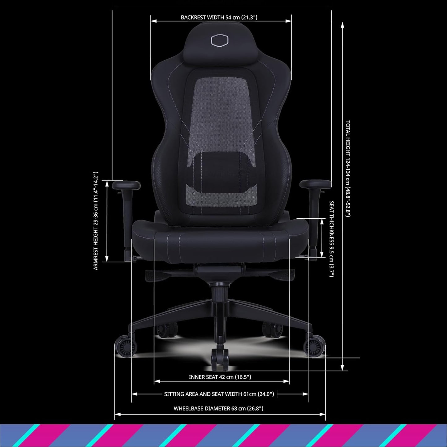 Cooler Master CMI-GCHYB1-BK Hybrid 1 Ergonomic Gaming Chair
