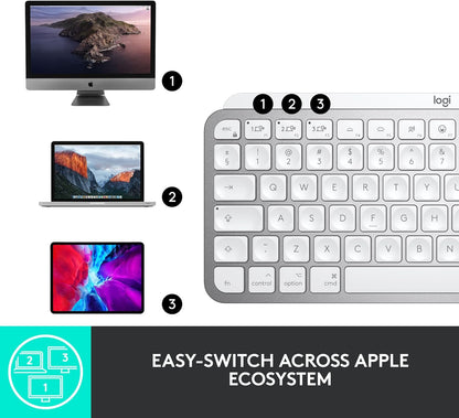 Logitech 920-010389 MX Keys Mini Mac Wireless Keyboard - Pale Grey