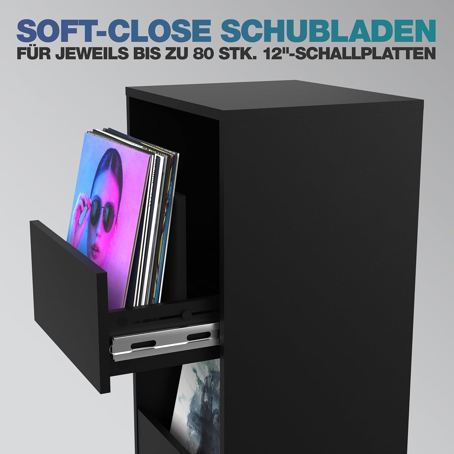 Glorious 247178 Vinyl Vault Record Collection Storage Cabinet