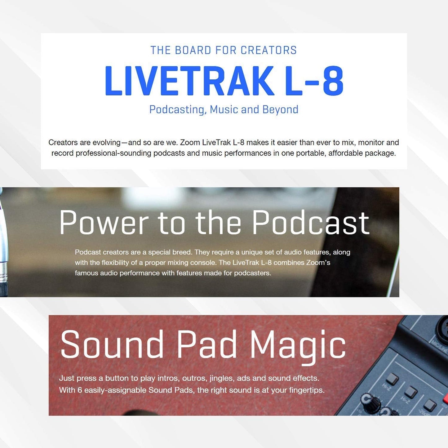 Zoom LiveTrak L-8 8-Channel Digital Mixer Recorder (Renewed)