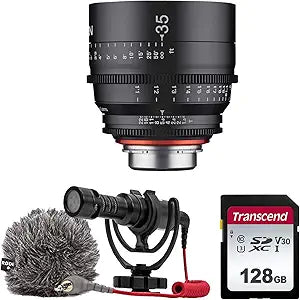 Rokinon XEEN 35mm T1.5 Cine Lens Bundle - Sony FE Mount, Rode Mic, 128GB Card — main product image