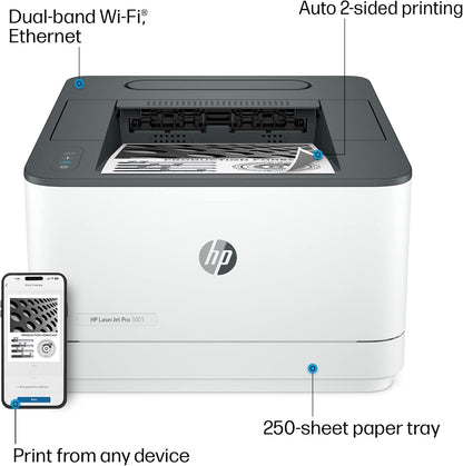 HP 3G65OF LaserJet Pro 3001dw Wireless Printer