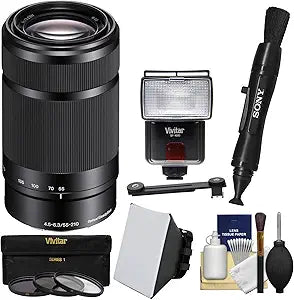Sony 55-210mm E-Mount Lens + Flash + Filters Kit