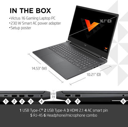 HP Victus Gaming Laptop 16.1" FHD 144Hz i7 RTX 4060 Renewed