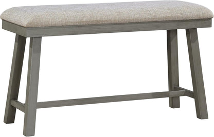 Lexicon 194840280576 Counter Height Dining Bench - Grey Padded Seat