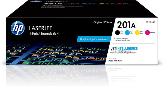 HP 201A Black Cyan Magenta Yellow Toner Cartridges 4-Pack