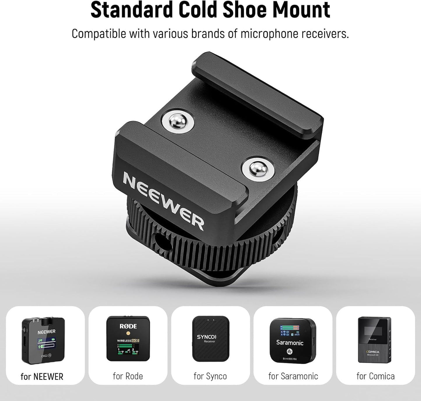 Neewer 10103114 Cold Shoe Mic Mount Adapters 2-Pack