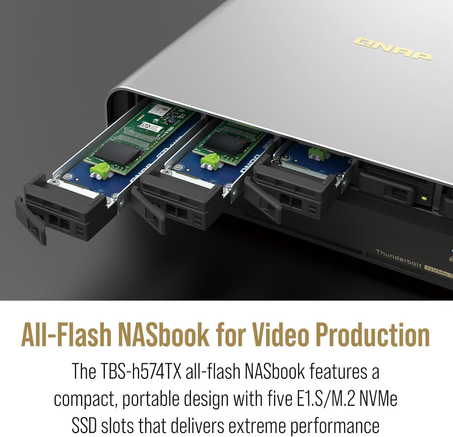 QNAP TBS-h574TX-i3 Thunderbolt 4 All-Flash NASbook