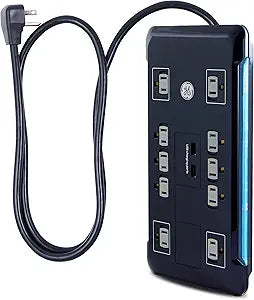 GE 34462 UltraPro: 10-Outlet Surge Protector with USB