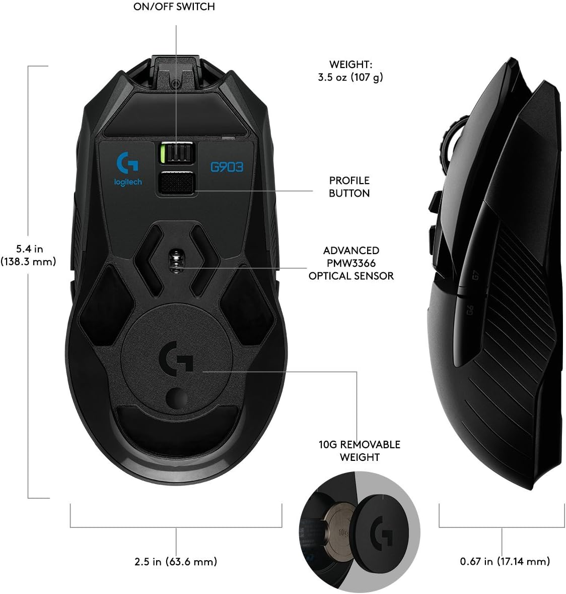 Logitech G903 LIGHTSPEED Wireless Gaming Mouse
