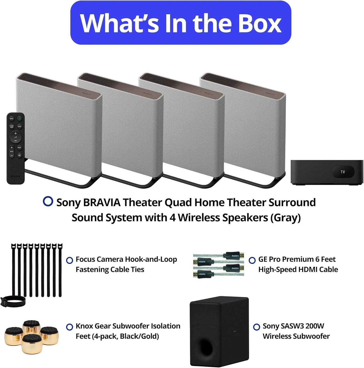Sony BRAVIA Theater Quad Wireless Surround System Bundle