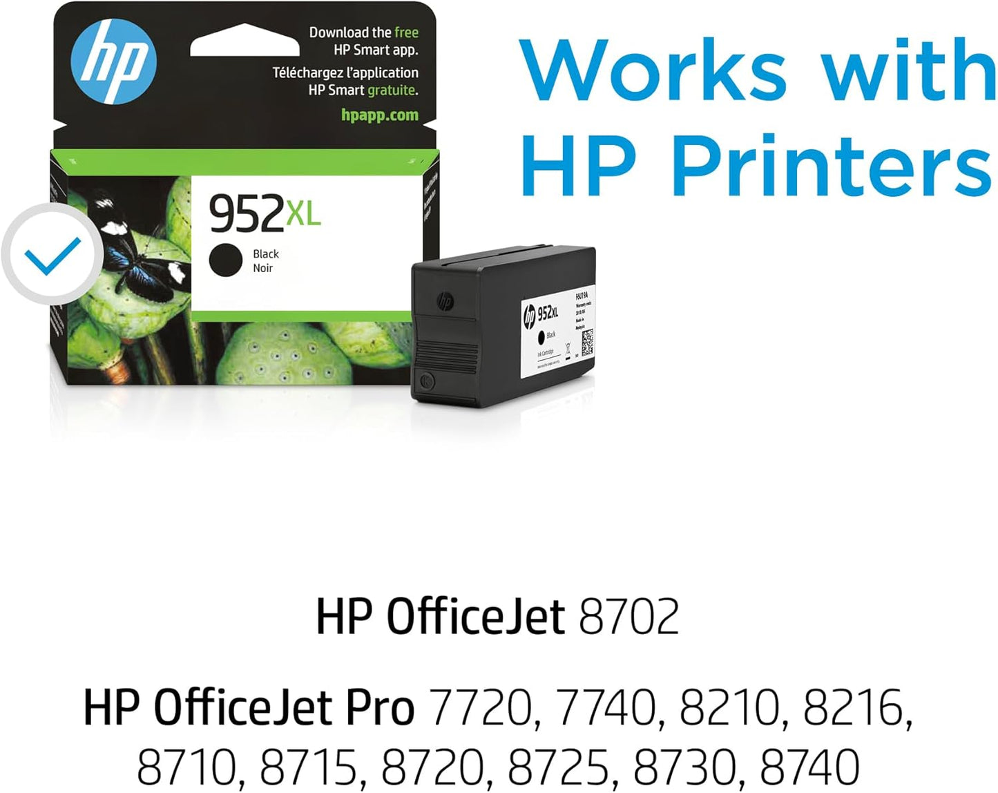 HP F6U19AN 952XL Black High-Yield Ink Cartridge