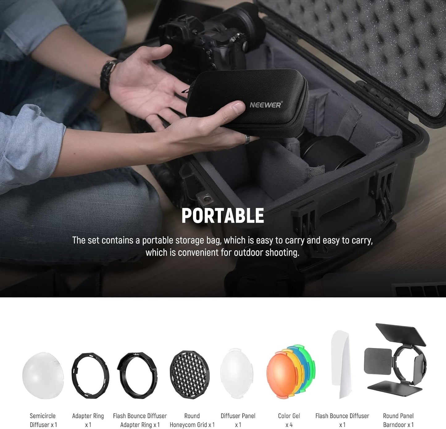 Neewer GM-M1 Round Head Flash Accessories Kit