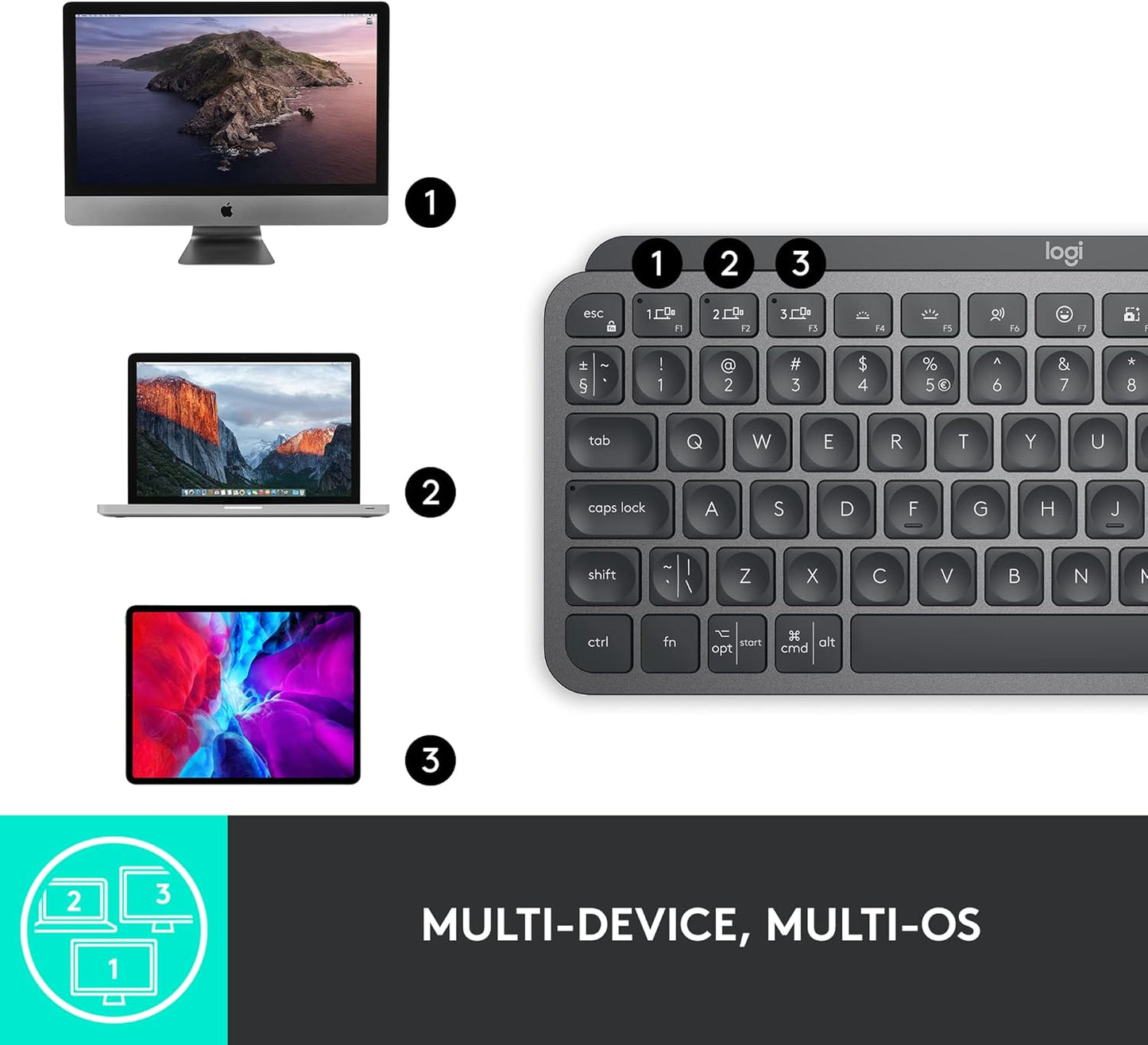 Logitech 920-010388 MX Keys Mini Wireless Keyboard Graphite