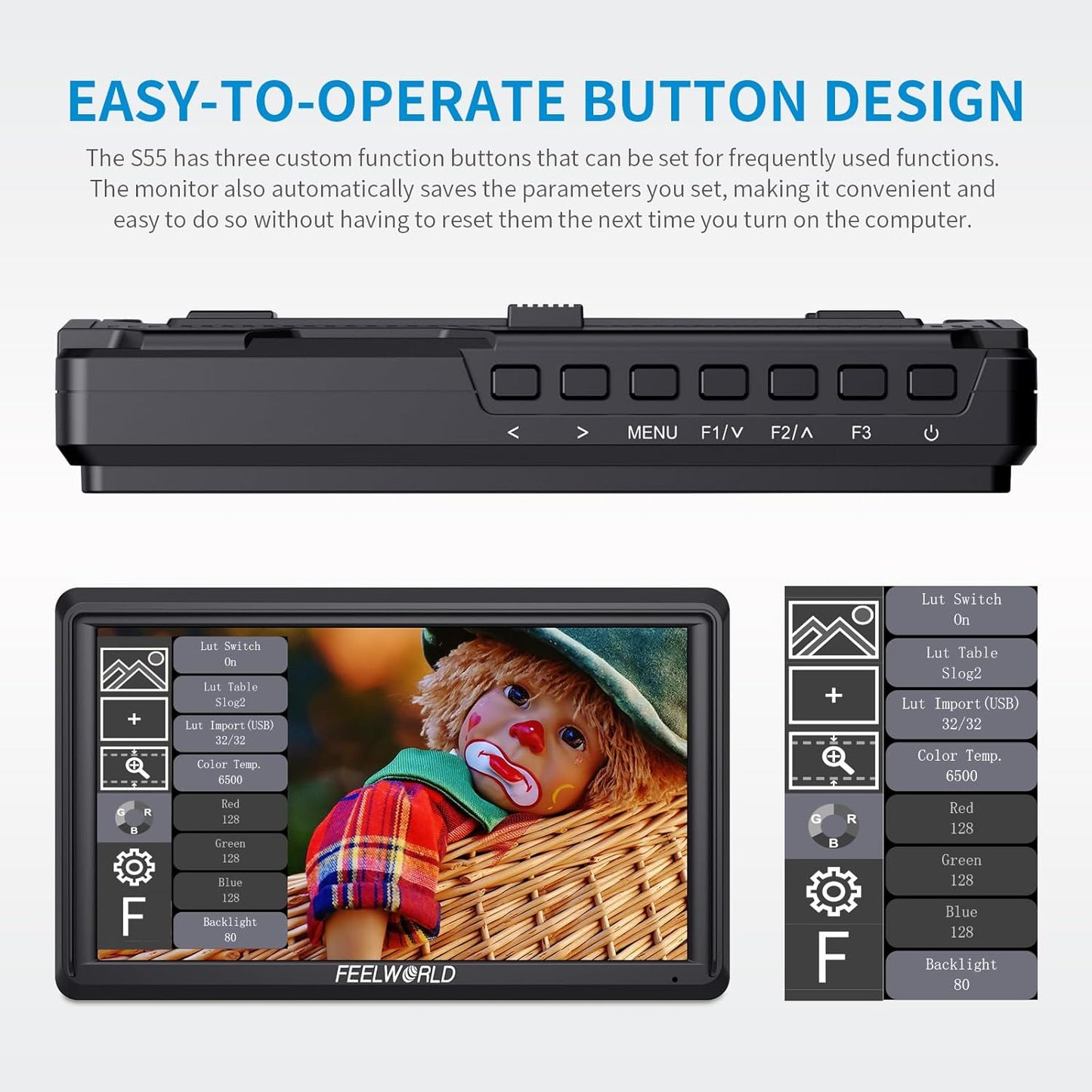 FEELWORLD 5.5 Inch S55V3 Camera Field Monitor