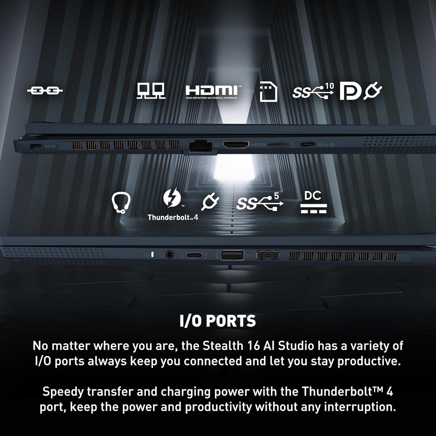 MSI STEALTH16A1036 RTX 4070 Gaming Laptop 1TB SSD