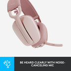 Logitech 981-001258 Zone Vibe 100 Wireless Headset Rose (Renewed)