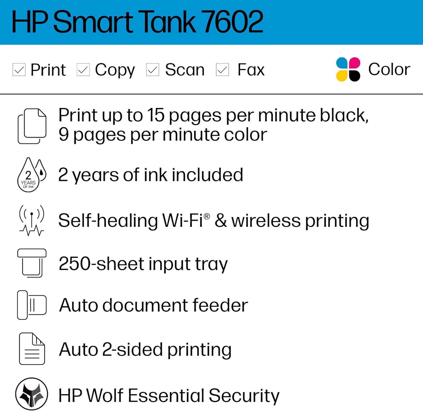 HP Smart Tank 7602 Wireless Ink Tank Printer