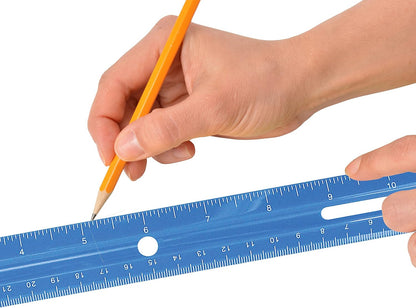 Westcott 16014 12-Inch Beveled Transparent Ruler Blue