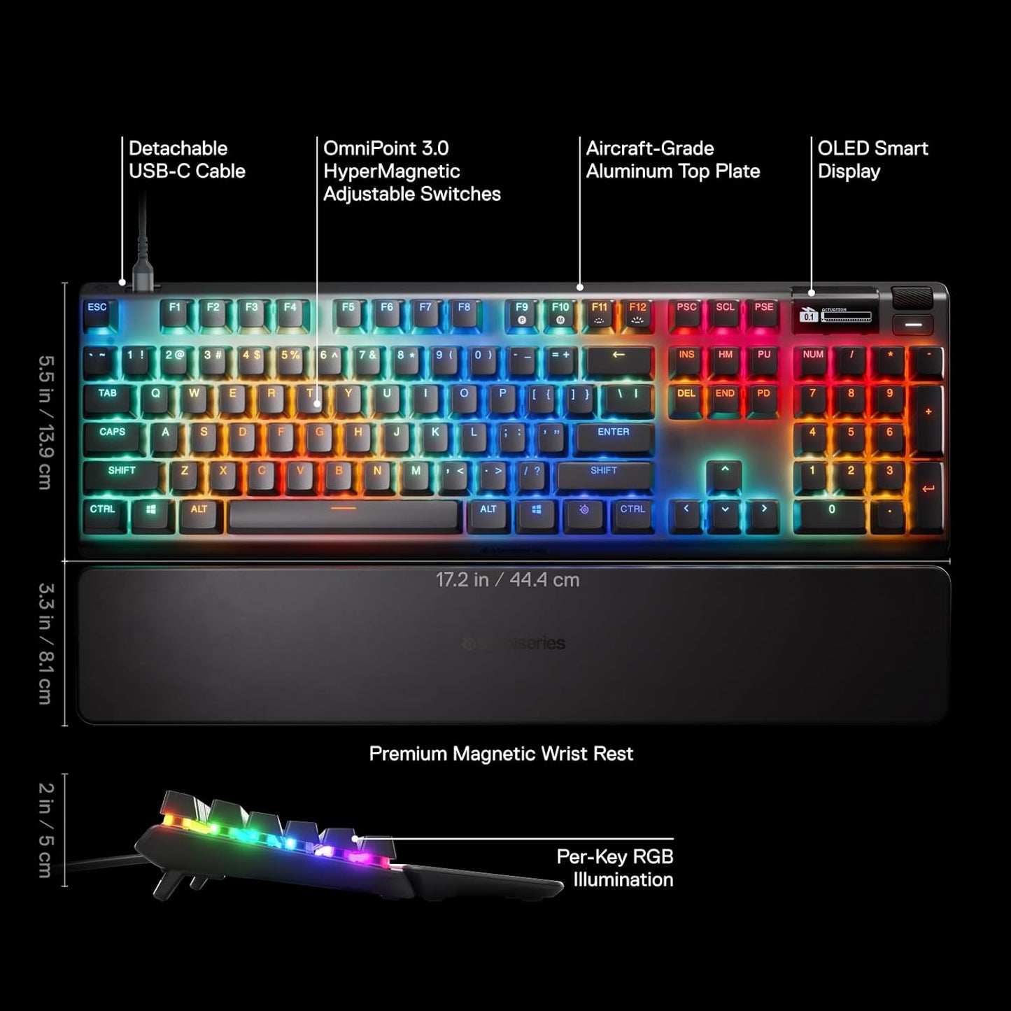 SteelSeries 64660 Apex Pro Gen 3 OmniPoint HyperMagnetic Gaming Keyboard