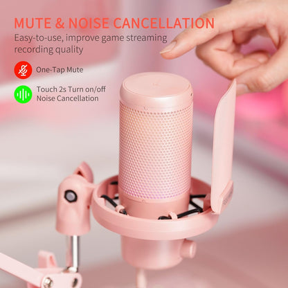 FEELWORLD VM1-AS-P-OF-EU Pink Gaming USB Microphone