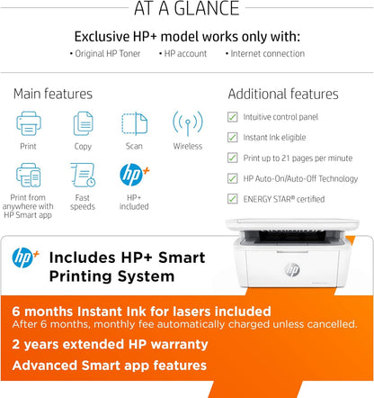 HP New Version HP+, M140we LaserJet MFP Wireless Printer
