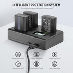NEEWER 10101555 NP-FW50 Battery 3-Pack & USB Charger